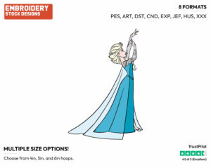 Elsa - Disney's Frozen - Embroidery Design in 3 sizes & 8 formats