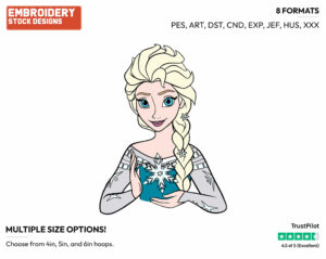 Elsa Snowflake - Disney's Frozen - Embroidery Design in 3 sizes & 8 formats