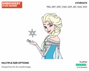 Elsa Winking - Disney's Frozen - Embroidery Design in 3 sizes & 8 formats