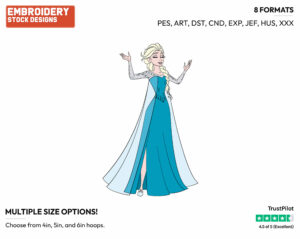Happy Elsa - Disney's Frozen - Embroidery Design in 3 sizes & 8 formats