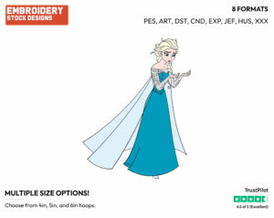 Elsa Staring At Hands - Disney's Frozen - Embroidery Design in 3 sizes & 8 formats