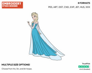 Elsa Posing - Disney's Frozen - Embroidery Design in 3 sizes & 8 formats
