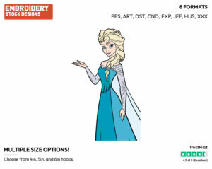 Elsa Holding Out Hand - Disney's Frozen - Embroidery Design in 3 sizes & 8 formats