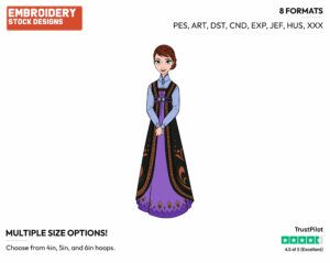 Queen Iduna - Disney's Frozen 2 - Embroidery Design in 3 sizes & 8 formats