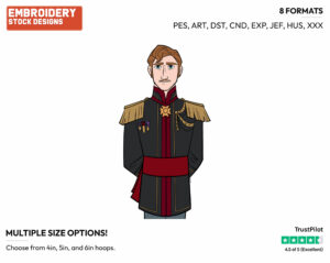 King Agnarr - Disney's Frozen 2 - Embroidery Design in 3 sizes & 8 formats