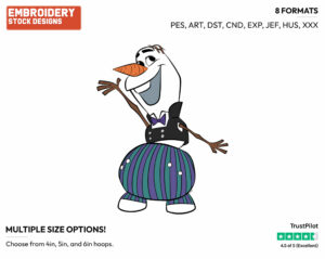 Olaf In His Striped Suit - Disney's Frozen 2 - Embroidery Design in 3 sizes & 8 formats