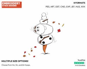 Topsy-Turvy Olaf - Disney's Frozen 2 - Embroidery Design in 3 sizes & 8 formats