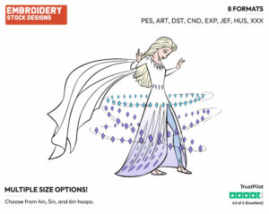 Elsa's Transformation - Disney's Frozen 2 - Embroidery Design in 3 sizes & 8 formats