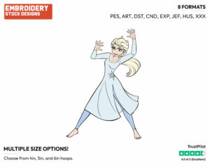 Elsa - Disney's Frozen 2 - Embroidery Design in 3 sizes & 8 formats