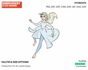 Elsa - Disney's Frozen 2 - Embroidery Design in 3 sizes & 8 formats