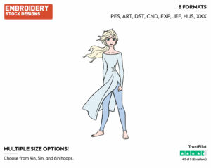 Elsa - Disney's Frozen 2 - Embroidery Design in 3 sizes & 8 formats