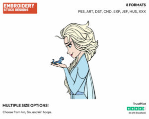 Elsa, Bruni - Disney's Frozen 2 - Embroidery Design in 3 sizes & 8 formats