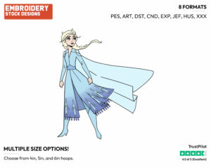 Elsa Looking Up - Disney's Frozen 2 - Embroidery Design in 3 sizes & 8 formats