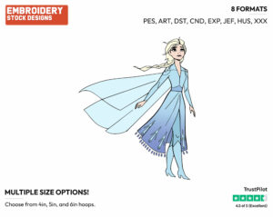 Elsa Looking Up - Disney's Frozen 2 - Embroidery Design in 3 sizes & 8 formats