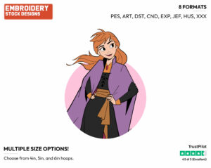Anna Posing - Disney's Frozen 2 - Embroidery Design in 3 sizes & 8 formats