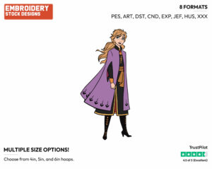 Anna - Disney's Frozen 2 - Embroidery Design in 3 sizes & 8 formats