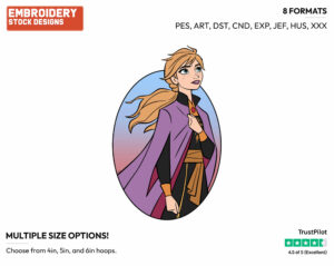 Anna - Disney's Frozen 2 - Embroidery Design in 3 sizes & 8 formats