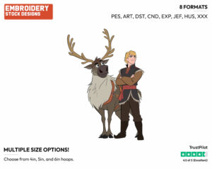 Kristoff, Sven - Disney's Frozen 2 - Embroidery Design in 3 sizes & 8 formats