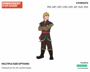 Kristoff - Disney's Frozen 2 - Embroidery Design in 3 sizes & 8 formats