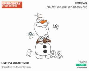 Olaf, Snowgies - Disney's Frozen - Embroidery Design in 3 sizes & 8 formats
