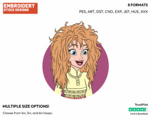 Anna's Morning Hair Bed Head - Disney's Frozen - Embroidery Design in 3 sizes & 8 formats