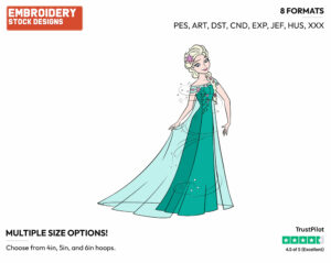 Elsa - Disney's Frozen - Embroidery Design in 3 sizes & 8 formats