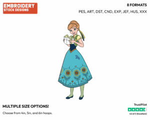Anna, Birthday Present - Disney's Frozen - Embroidery Design in 3 sizes & 8 formats
