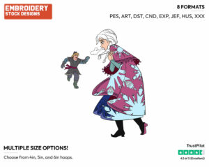 Anna Walks Feebly Towards Kristoff - Disney's Frozen - Embroidery Design in 3 sizes & 8 formats