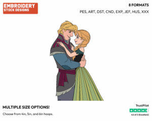 Kristoff, Anna - Disney's Frozen - Embroidery Design in 3 sizes & 8 formats