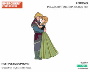Anna, Kristoff - Disney's Frozen - Embroidery Design in 3 sizes & 8 formats