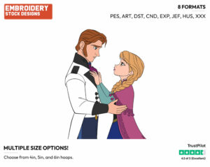 Anna, Hans - Disney's Frozen - Embroidery Design in 3 sizes & 8 formats