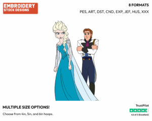 Elsa, Hans - Disney's Frozen - Embroidery Design in 3 sizes & 8 formats