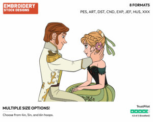 Anna, Hans - Disney's Frozen - Embroidery Design in 3 sizes & 8 formats
