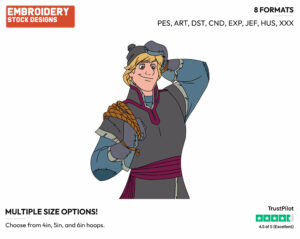 Kristoff - Disney's Frozen - Embroidery Design in 3 sizes & 8 formats