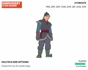 Kristoff - Disney's Frozen - Embroidery Design in 3 sizes & 8 formats