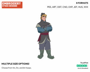 Kristoff - Disney's Frozen - Embroidery Design in 3 sizes & 8 formats