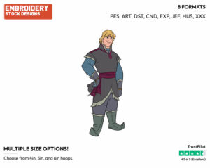 Kristoff - Disney's Frozen - Embroidery Design in 3 sizes & 8 formats