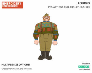 Oaken - Disney's Frozen - Embroidery Design in 3 sizes & 8 formats