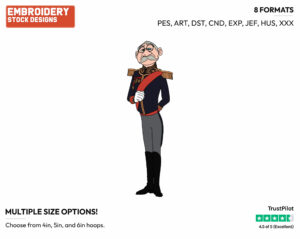 Duke Of Weselton - Disney's Frozen - Embroidery Design in 3 sizes & 8 formats