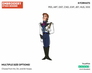Hans - Disney's Frozen - Embroidery Design in 3 sizes & 8 formats