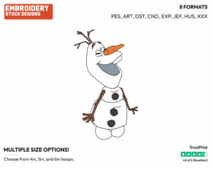 Olaf Smiling - Disney's Frozen - Embroidery Design in 3 sizes & 8 formats