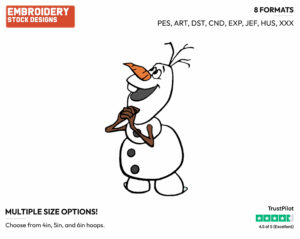 Olaf Looking Hopeful - Disney's Frozen - Embroidery Design in 3 sizes & 8 formats