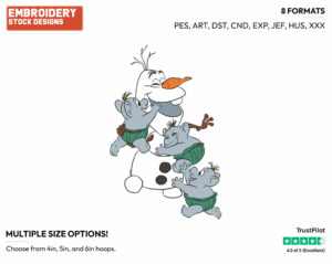 Olaf, Baby Trolls - Disney's Frozen - Embroidery Design in 3 sizes & 8 formats