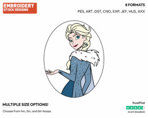 Elsa - Disney's Frozen - Embroidery Design in 3 sizes & 8 formats