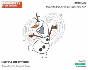 Olaf - Disney's Frozen - Embroidery Design in 3 sizes & 8 formats