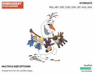Olaf Holding Cut-Outs - Disney's Frozen - Embroidery Design in 3 sizes & 8 formats