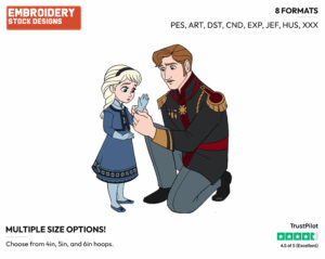 Young Elsa, King - Disney's Frozen - Embroidery Design in 3 sizes & 8 formats
