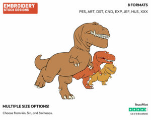 Nash, Ramsey, Butch Running - Disney's The Good Dinosaur - Embroidery Design in 3 sizes & 8 formats