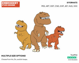 Nash, Ramsey, Butch - Disney's The Good Dinosaur - Embroidery Design in 3 sizes & 8 formats