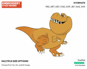 Nash - Disney's The Good Dinosaur - Embroidery Design in 3 sizes & 8 formats